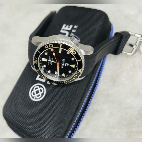 NWT Deep Blue Vintage Master 1000 44mm Automatic Men's Diver Watch Black Dial - Picture 5 of 11